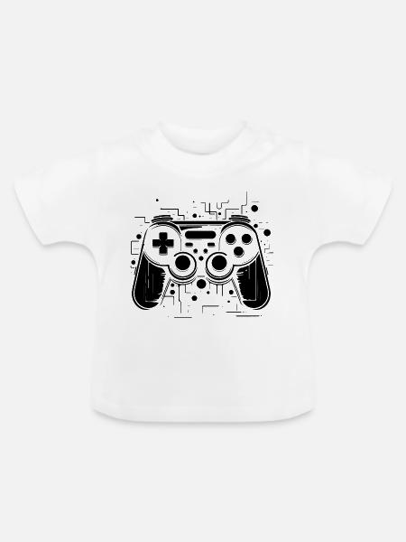 Spiel Controller - Baby Bio-T-Shirt mit Rundhals - Weiß