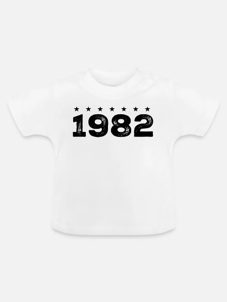 Hergestellt 1982 - Baby Bio-T-Shirt mit Rundhals - Weiß