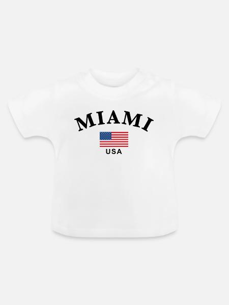 Miami, USA - Baby Bio-T-Shirt mit Rundhals - Weiß
