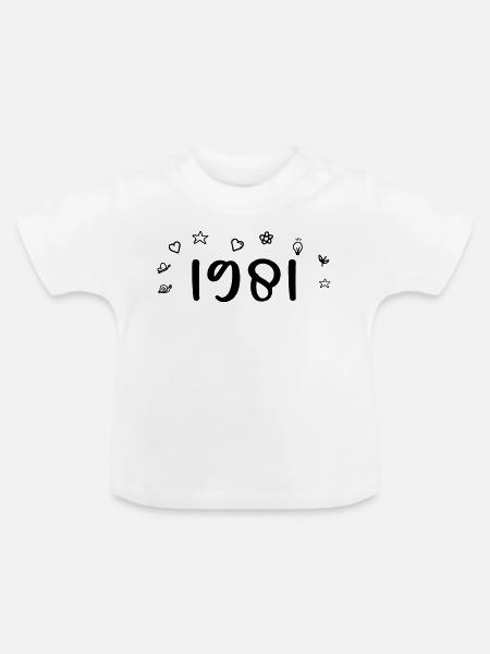 1981 Jubiläum 1981 Retro 1981 - Baby Bio-T-Shirt mit Rundhals - Weiß