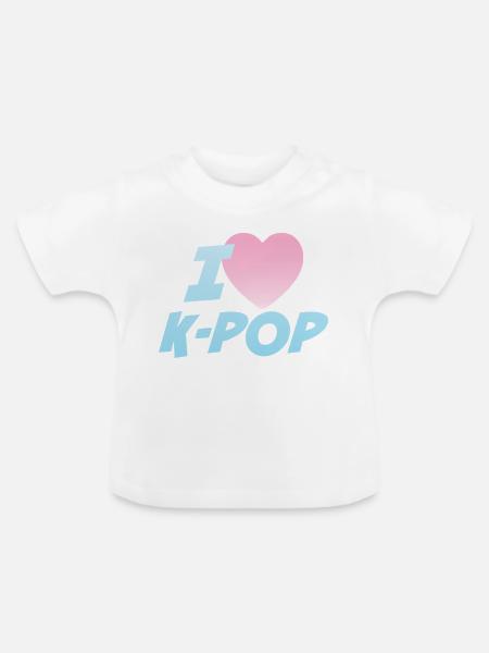 Ich liebe K-Pop - Baby Bio-T-Shirt mit Rundhals - Weiß