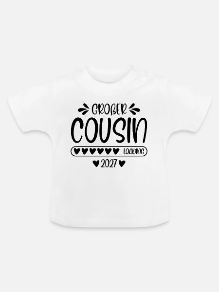 Großer Cousin 2027 loading - Baby Bio-T-Shirt mit Rundhals - Weiß