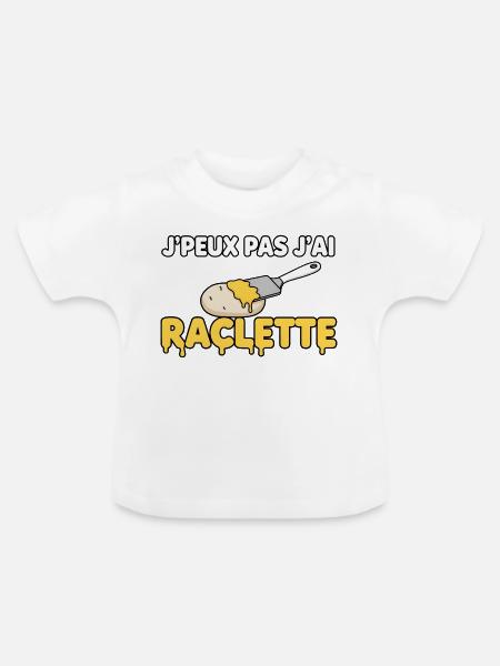 Ich kann nicht, Raclette - Baby Bio-T-Shirt mit Rundhals - Weiß