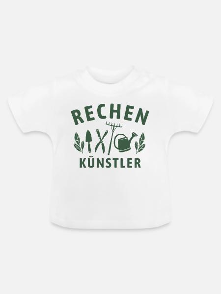 Rechen Künstler - Retro Gärtner Natur - Baby Bio-T-Shirt mit Rundhals - Weiß
