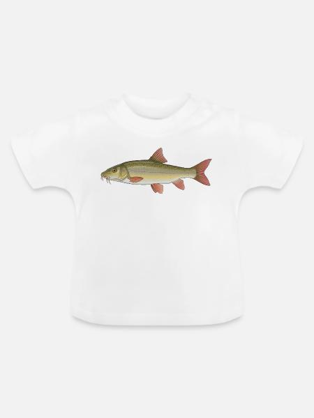 Barbe Angeln Fischen - Baby Bio-T-Shirt mit Rundhals - Weiß