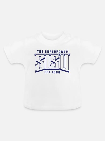 Inhalt Superpower-Logo-Druck - Baby Bio-T-Shirt mit Rundhals - Weiß