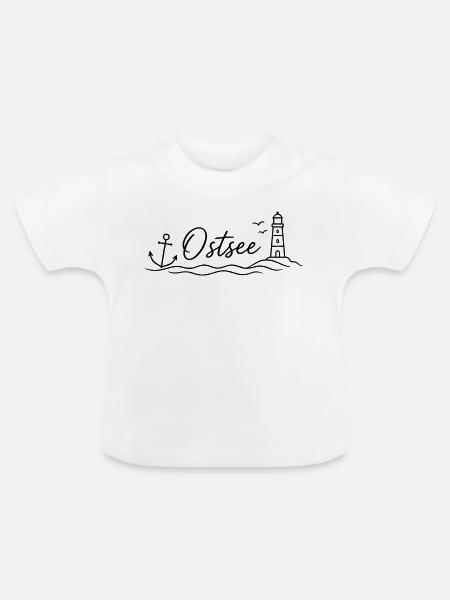Ostsee - Baby Bio-T-Shirt mit Rundhals - Weiß