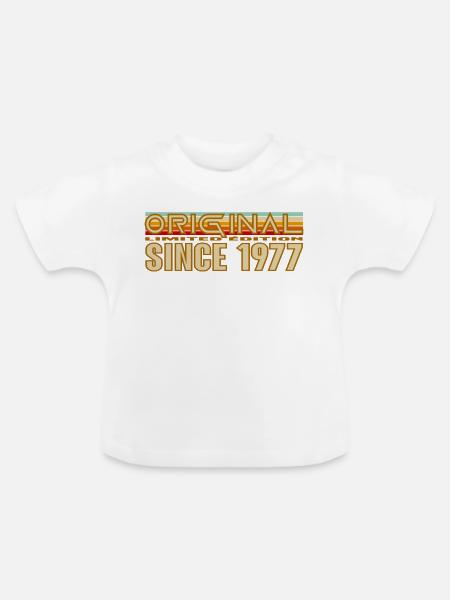 Originales Retro-Logo von 1977 - Baby Bio-T-Shirt mit Rundhals - Weiß