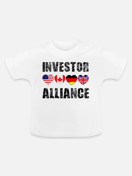 Flaggenherzen USA Kanada Deutschland UK - Baby Bio-T-Shirt mit Rundhals - Weiß