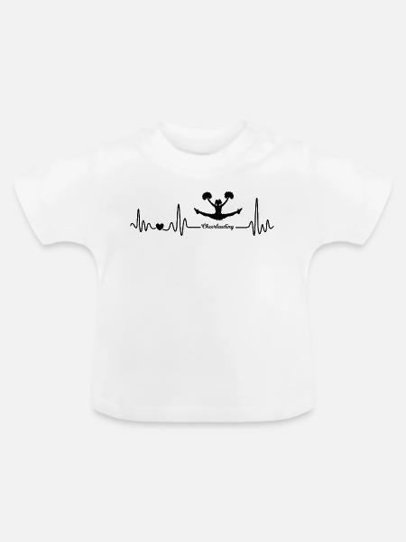 Cheerleader Herzschlag Cheerleading - Baby Bio-T-Shirt mit Rundhals - Weiß