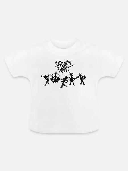 Rock'n'Roll-Band-Sketch - Baby Bio-T-Shirt mit Rundhals - Weiß