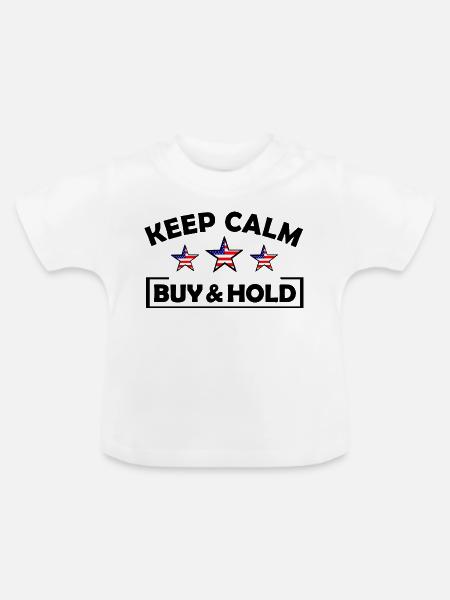 Drei Sternenflaggen im US-Flaggenstil - Baby Bio-T-Shirt mit Rundhals - Weiß