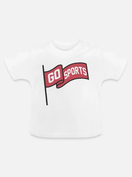 Go Sports Flag Emblem - Baby Bio-T-Shirt mit Rundhals - Weiß