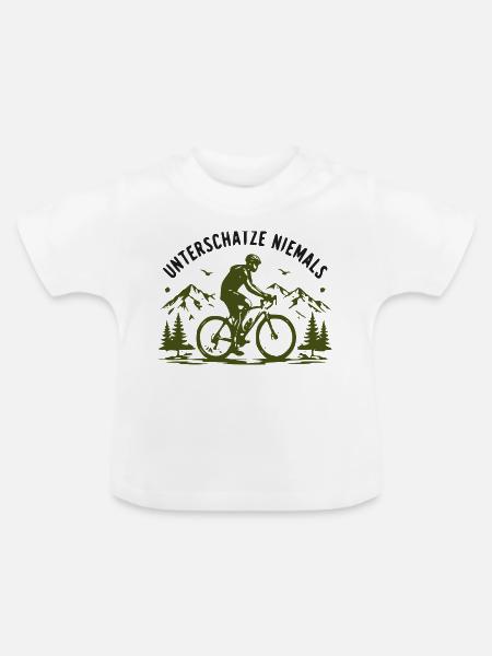 Mountainbikeabenteuer Waldlandschaft - Baby Bio-T-Shirt mit Rundhals - Weiß
