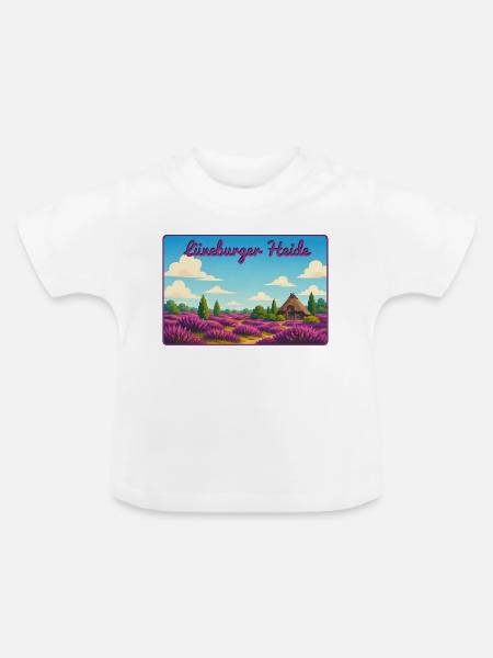 Lüneburger Heide - Baby Bio-T-Shirt mit Rundhals - Weiß