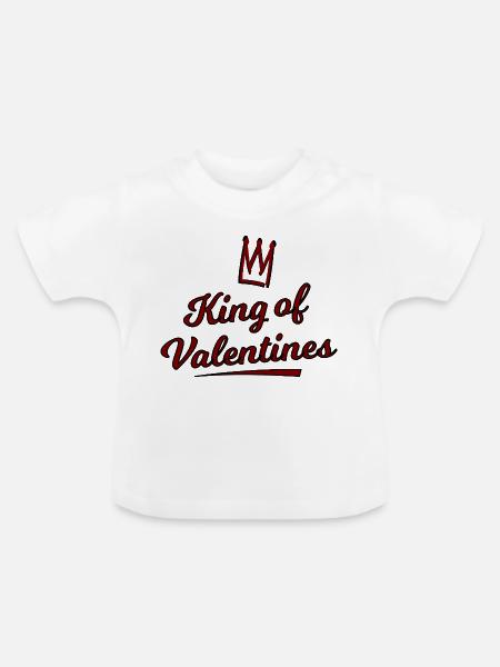 King of Valentines Crown Script - Baby Bio-T-Shirt mit Rundhals - Weiß