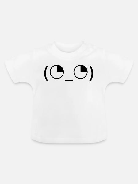 Augenrollen Emoticon (◔_◔) genervter Blick - Baby Bio-T-Shirt mit Rundhals - Weiß
