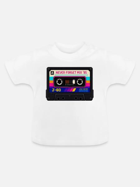 Retro Kassette Pixel Kunst - Baby Bio-T-Shirt mit Rundhals - Weiß