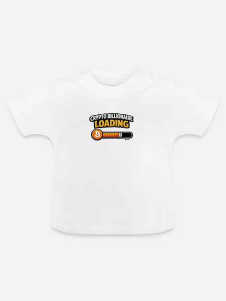 Crypto Milliardär Loading - Baby Bio-T-Shirt mit Rundhals - Weiß