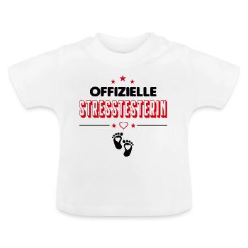 Säugling Baby Mädchen Stress machen Babysprüche - Baby Bio-T-Shirt mit Rundhals - Weiß - Vorne