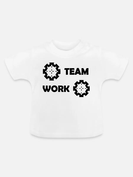Die Teams at work - Baby Bio-T-Shirt mit Rundhals - Weiß