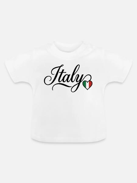 Italien Liebe Script Herz - Baby Bio-T-Shirt mit Rundhals - Weiß