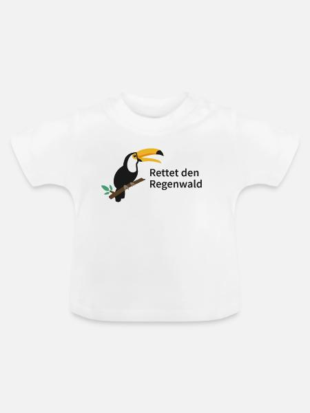 Rettet den Regenwald - Baby Bio-T-Shirt mit Rundhals - Weiß