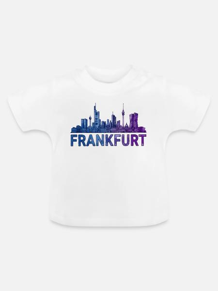 Frankfurt Stadt Skyline - Baby Bio-T-Shirt mit Rundhals - Weiß