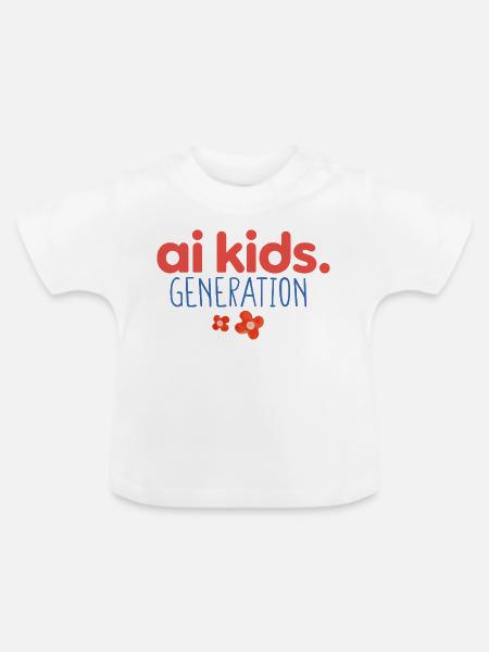 KI-Kindergeneration - Baby Bio-T-Shirt mit Rundhals - Weiß