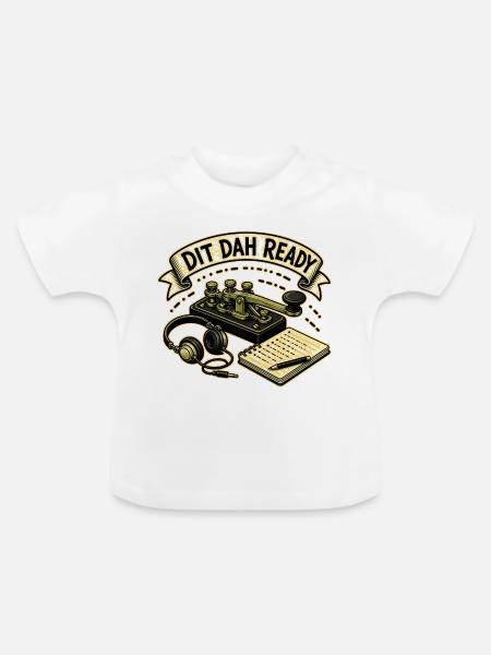 DIT DAH READY - Baby Bio-T-Shirt mit Rundhals - Weiß