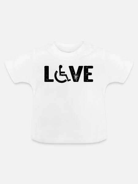 Liebe Rollstuhl O Behinderung - Baby Bio-T-Shirt mit Rundhals - Weiß