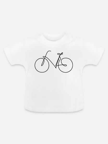 Fahrrad | Eine Linie handgezeichnet - Geschenk - Baby Bio-T-Shirt mit Rundhals - Weiß