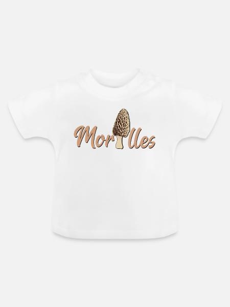 Morcheln - Baby Bio-T-Shirt mit Rundhals - Weiß