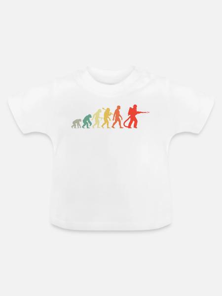 Feuerwehr Evolution Für Den Feuerwehrmann - Baby Bio-T-Shirt mit Rundhals - Weiß