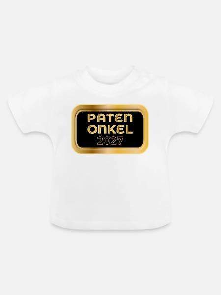 Baby Patenonkel 2027 - Baby Bio-T-Shirt mit Rundhals - Weiß