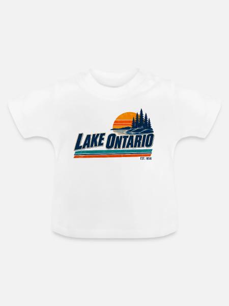 Lake Ontario EST 1656 Retro - Baby Bio-T-Shirt mit Rundhals - Weiß