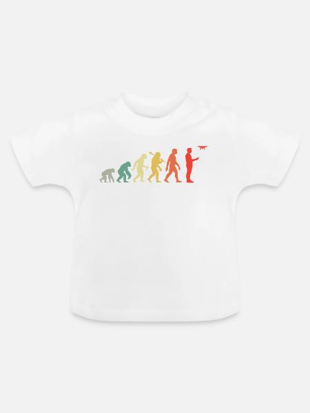 Retro Drohne Evolution Für Drone Piloten - Baby Bio-T-Shirt mit Rundhals - Weiß