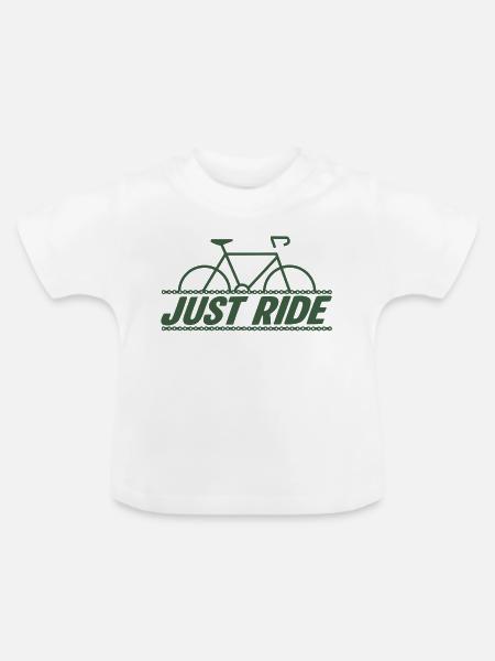 Just Ride – Radfahrgeist - Baby Bio-T-Shirt mit Rundhals - Weiß