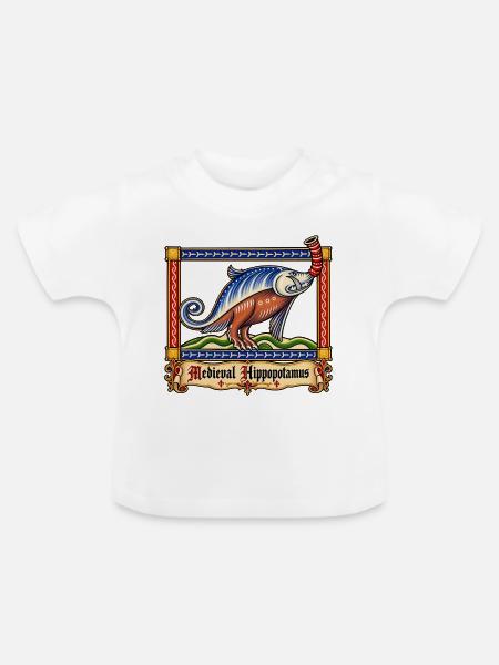 Das mittelalterliche Nilpferd - Baby Bio-T-Shirt mit Rundhals - Weiß