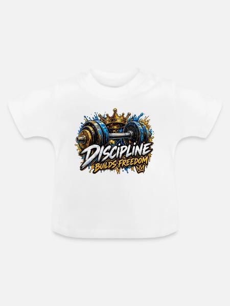 Disziplin baut Freiheit - Baby Bio-T-Shirt mit Rundhals - Weiß