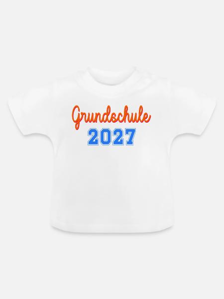 Einschulung Grundschule 2027 - Baby Bio-T-Shirt mit Rundhals - Weiß