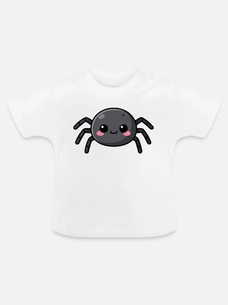 Niedliche Kawaii Halloween Spinne Geschenk Kinder - Baby Bio-T-Shirt mit Rundhals - Weiß