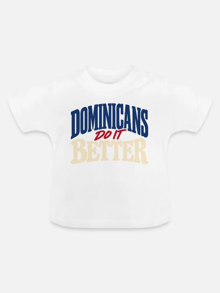 Dominikanischer Stolz in Blau Rot - Baby Bio-T-Shirt mit Rundhals - Weiß