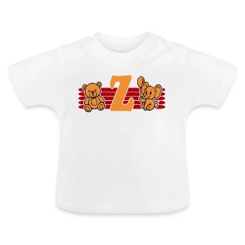 Baby Name Buchstabe Z Vorname Teddybär Elefant - Baby Bio-T-Shirt mit Rundhals - Weiß - Vorne