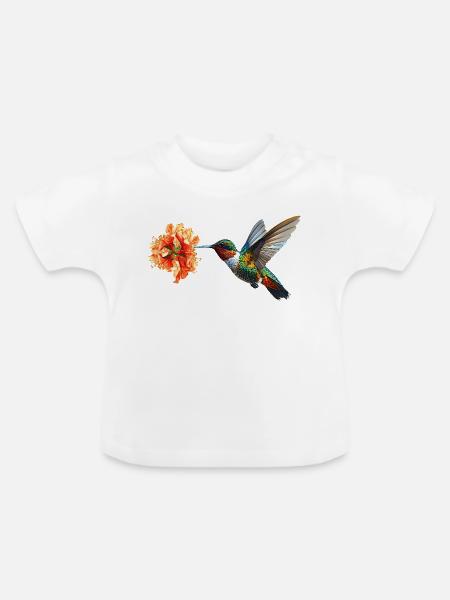 Kolibri - Baby Bio-T-Shirt mit Rundhals - Weiß