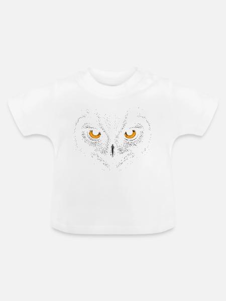 Dark Owl Face - Baby Bio-T-Shirt mit Rundhals - Weiß