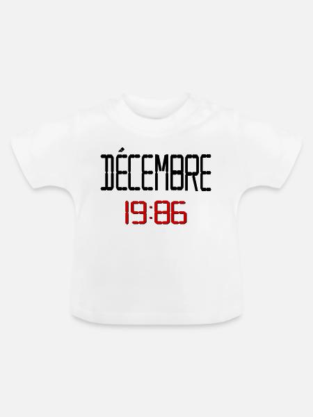 Dezember 1986 Jubiläum - Baby Bio-T-Shirt mit Rundhals - Weiß