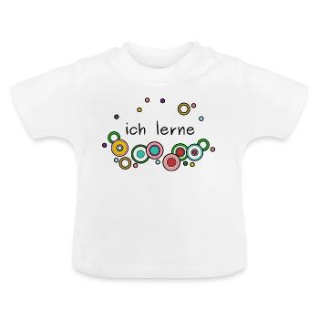 ich lerne - Baby Bio-T-Shirt mit Rundhals - Weiß - Vorne