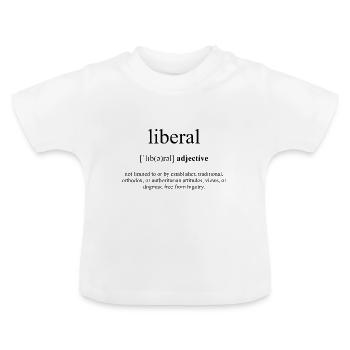 Dictionnaire de définition libéral (tolérant) - T-shirt bio col rond Bébé - blanc - Devant