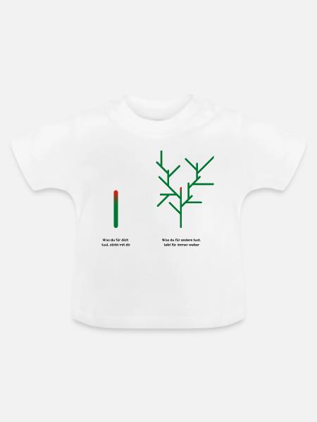 Was machst du? - Baby Bio-T-Shirt mit Rundhals - Weiß